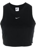 Nike haut crop à logo brodé - Noir