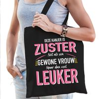 Gewone vrouw / zuster cadeau tas zwart voor dames