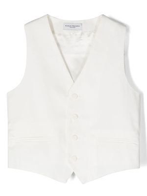 Paolo Pecora Kids gilet à simple boutonnage - Blanc