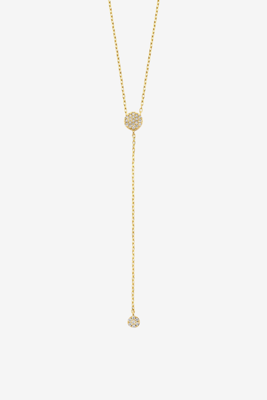 Just Franky ketting Universe Dubbele Diamant Zon geelgoud