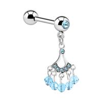 Jeweled Barbell with Charm Chirurgisch staal 316L / Belegde messing Barbells