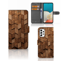 Book Style Case voor Samsung Galaxy A53 Wooden Cubes