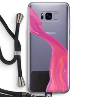 Paarse stroom: Samsung Galaxy S8 Plus Transparant Hoesje met koord