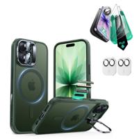 iPhone 17 Bundle Classic Hybrid Magnetic Case (Camera Control, Stash Stand) and Armorite Screen Protector - Frosted Green