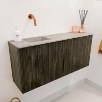 Toiletmeubel Mondiaz Joya Dlux | 90 cm | Meubelkleur Shadow | Faye wastafel Glace Wasbak Links | Zonder kraangat(en)