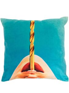 Seletti coussin à imprimé Drill (50x50 cm) - Bleu