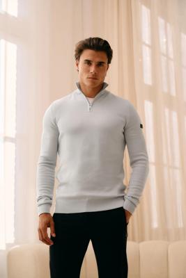 Malelions Knitted Quarter Zip Mm3-aw25-23 Trui 691 Ocean Grey