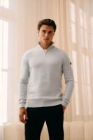 Malelions Knitted Quarter Zip Mm3-aw25-23 Trui 691 Ocean Grey
