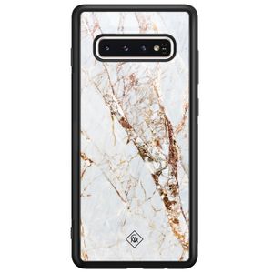Samsung Galaxy S10 glazen hardcase - Marmer goud