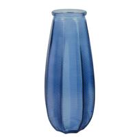 Home deco factory Bloemenvaas Capella - boeket - glas - blauw - H28 cm