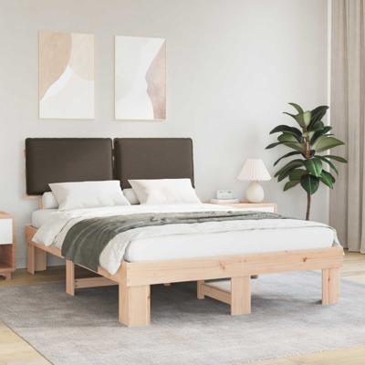 Bedframe met Gevoerd Hoofdgedeelte Taupe 160 x 200 cm