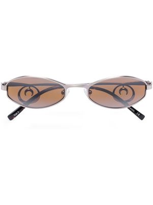 Marine Serre x Vuarnet Swirl lunettes de soleil à monture ovale - Marron