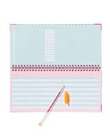 051 Weekplanner 27x14cm Groen-roze 051 Weekplanner 27x14cm Groen-roze