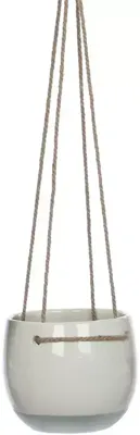 Mica Decorations Resa hangpot rond 18,5x17 cm wit