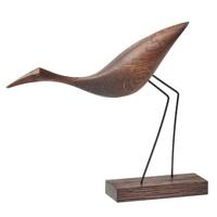 Warm Nordic Beak Bird Low Heron decoratie gerookt eiken - thumbnail