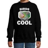 Dieren kolibrie vogel sweater zwart kinderen - birds are cool trui jongens en meisjes - thumbnail