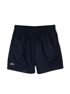 Lacoste Kids short élastiqué à patch logo - Bleu