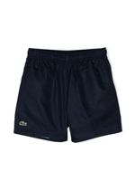 Lacoste Kids short élastiqué à patch logo - Bleu