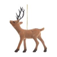 Decoris Kersthanger rendier - bruin - 13 cm - kunststof