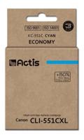 Actis KC-551C-inkt (Canon CLI-551C-vervanger; standaard; 12 ml; blauw)