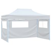VidaXL Partytent met 3 zijwanden inklapbaar 291x413x315 cm wit