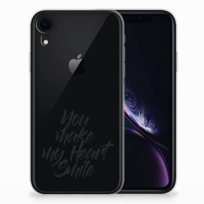 Apple iPhone Xr | Siliconen hoesje | met naam Heart Smile Apple iPhone Xr | Siliconen hoesje | met naam Heart Smile