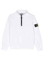 Stone Island Junior sweat zippé à patch Compass - Blanc - thumbnail