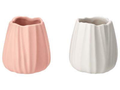 LIVARNO Set van 2 vazen (roze/wit)