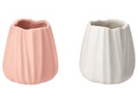 LIVARNO Set van 2 vazen (roze/wit)