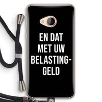 Belastinggeld - Zwart: HTC U Play Transparant Hoesje met koord