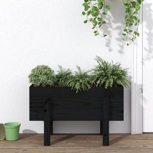 Plantenbak 62x30x38 cm massief grenenhout zwart