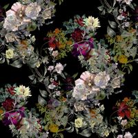 Karo-art Schilderij - Diverse bloemen, premium print van dit stilleven, 3 maten , Multikleur , Premium print