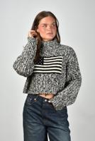 Denimist trui American Flag DSWWY0075-1008 marled black/cream