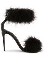 Dolce & Gabbana sandales ornées de plumes 105 mm - Noir