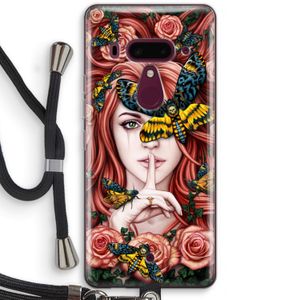 Lady Moth: HTC U12+ Transparant Hoesje met koord