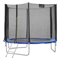 Trampoline Ø244 cm met veiligheidsnet, ladder en gevoerde stokken Blauw tot 150kg HAUKI