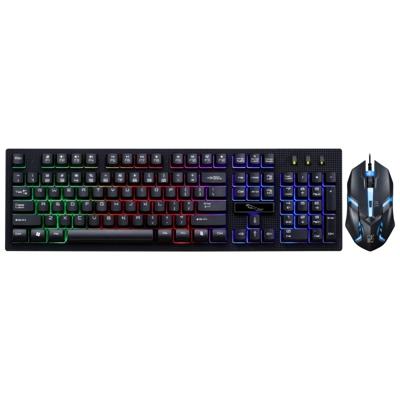 ZGB G20 1600 DPI Professional Wired RGB-achtergrondverlichting mechanische gevoel schorsing toetsenbord + optische muis Kit voor Laptop PC(Black)