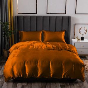 Glanzend Satijnen Dekbedovertrek Beauty Silk Cognac-Lits-jumeaux (240 x 200/220 cm)