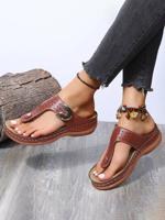 Pu Plain Summer Slide Sandals - thumbnail