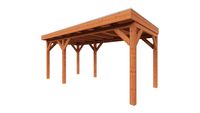 Trendhout Overkapping Refter XL 555x285 cm- Plat dak- Onbehandeld lariks Douglas hout- Trendhout