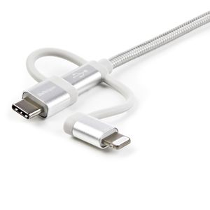 StarTech.com USB oplaadkabel USB naar Lightning / USB-C / Micro-B gevlochten 1 m