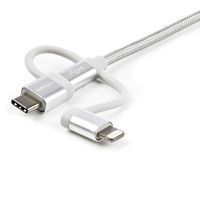 StarTech.com USB oplaadkabel USB naar Lightning / USB-C / Micro-B gevlochten 1 m - thumbnail