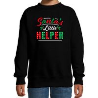 Santas little helper / Het hulpje van de Kerstman Kerstsweater / Kersttrui zwart voor kinderen - thumbnail