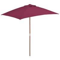 Tuinparasol met houten paal 150x200 cm bordeauxrood - thumbnail