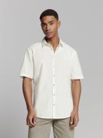 No- Excess Shirt Short Sleeve Solid With Linen Overhemd 010 White No- Excess Shirt Short Sleeve Solid With Linen Overhemd 010 White