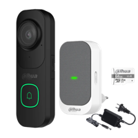 Dahua Slimme WiFi Videodeurbel Set met Gong, Voeding en 64GB SD-kaart (Zwart)