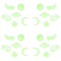 Home Deco Kids Glow in the dark Planeten - 48x stuks - groen - kinderkamer - decoratie - thumbnail
