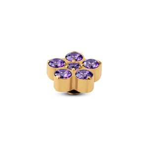 Melano Twisted Frozen Star CZ Steentje Purple Goud