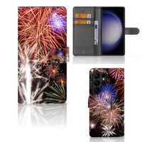 Samsung Galaxy S23 Ultra Wallet Case met Pasjes Vuurwerk - thumbnail