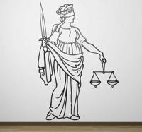 Sticker vrouwe justitia symbool gerechtigheid